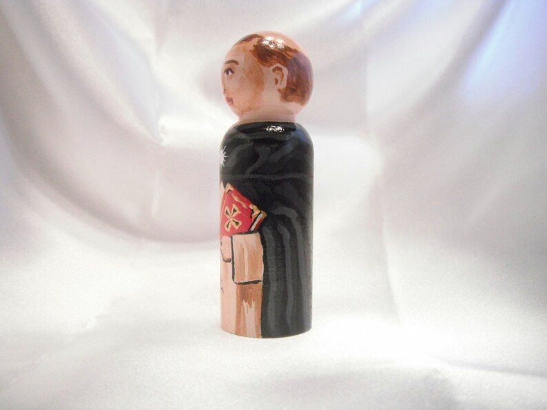 Catholic Saint Doll Wooden Peg Dolls Catholic Toy Confirmation Gift Baptism First Communion gift St. Thomas Aquinas made to order image 4