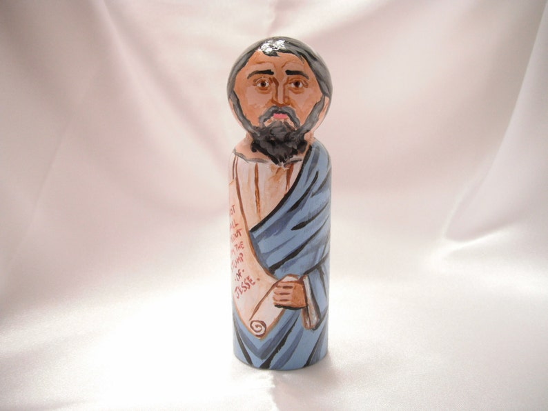 Old Testament Figure Peg Doll Toy Gift Isaiah the Prophet made to order image 1