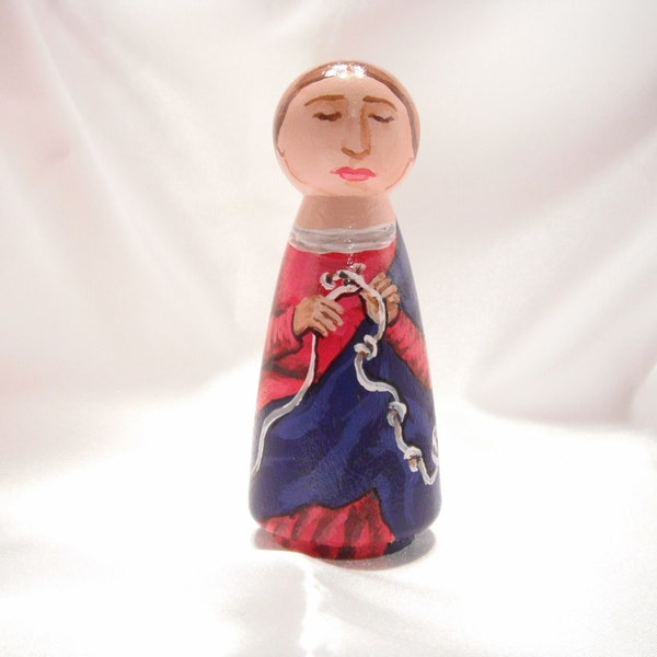 Mary Undoer of Knots / Mary Untier of Knots, Blessed Virgin Mary, Catholic Peg Doll Toy Gift -  - made to order