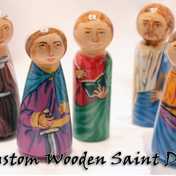 Custom Saint Peg Dolls, Toy Gift , Custom Catholic Saint Doll - made to order