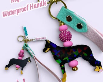 Beauceron Keychain {Dog Breed Beauceron} With Handle