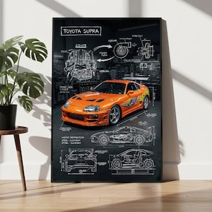 Póster del Toyota Supra, decoración de garaje JDM (descarga digital)