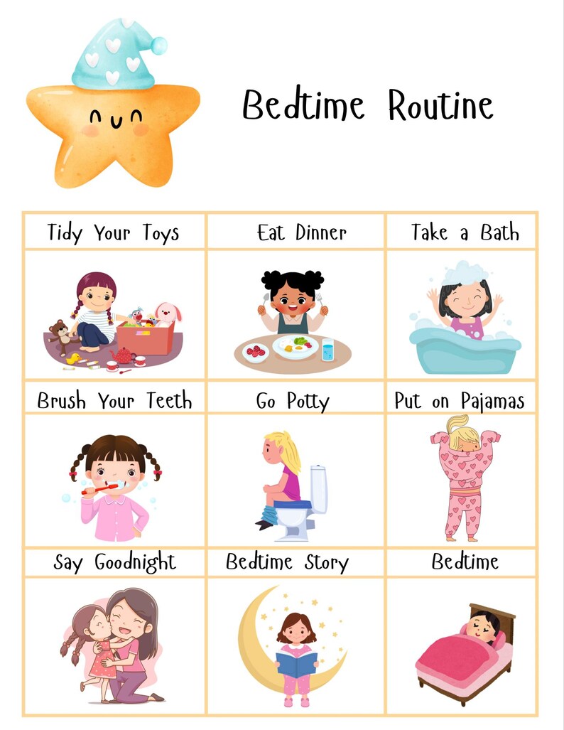 Toddler Routine Chart Printable | Daily Schedule for Kids | Visual ...