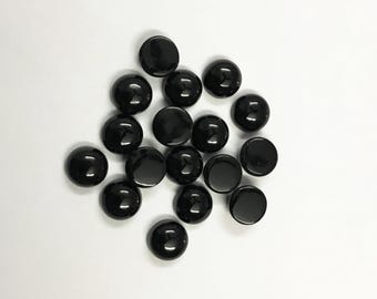 Cabujón redondo de ónix negro natural con base plana, calibrado, 3, 4, 5, 6, 7, 8, 9 y 10 mm