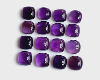 Natural Purple Amethyst Quartz Cushion Cabochon Loose Gemstone For Jewellery Making. 3mm To 10mm