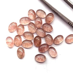 AAA Quality Strawberry Quartz Oval Cabochon Calibrated Size Loose Gemstone 3x5, 4x6, 5x7, 6x8, 7x9, 8x10, 9x11, 10x12, 10x14MM