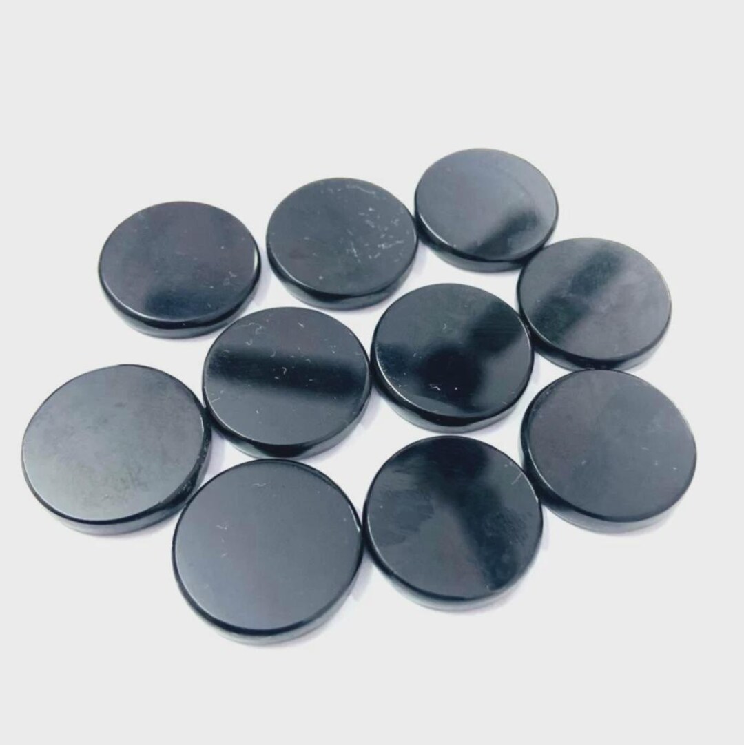 Natural Black Onyx Flat Back Round Coin Calibrated Gemstone for ...