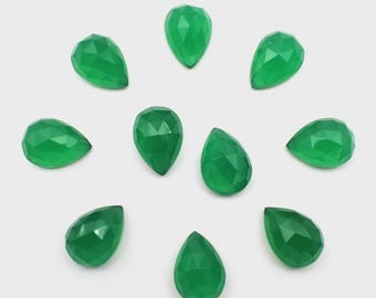 Piedra preciosa de ónix verde natural tallada en forma de pera y rosa, facetada y calibrada, de 3 x 5 mm a 18 x 25 mm.