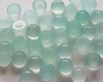 AAA Quality Aqua Chalcedony Round Cabochon Flat Back Calibrated Gemstone 6,7,8,9,10MM