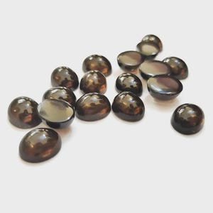 Cabochão oval de quartzo fumê natural AAA, tamanho calibrado, pedra preciosa solta 3x5, 4x6, 5x7, 6x8, 7x9, 8x10, 9x11, 10x12, 10 x 14 mm