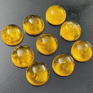 AAA Quality Baltic Amber Round Cabochon Flat Back Calibrated Gemstone 6,7,8,9,10MM