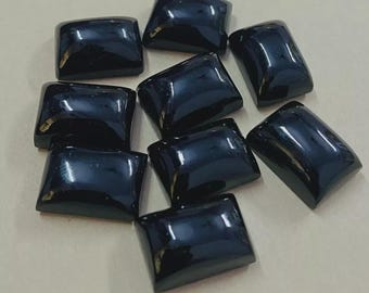 Onyx noir cabochon rectangle, pierres semi-précieuses naturelles calibrées pour bijoux. 4 x 6 mm à 10 x 14.