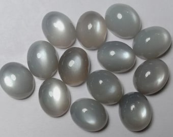 AAA Natural Grey Moonstone Oval Cabochon, Calibrated Gemstone