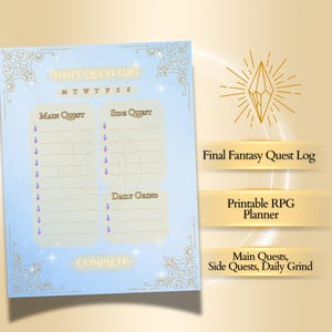 Gamified Planners & RPG Printables | Quest Logs, ADHD Toolkits, Productivity Trackers Instant Download PDF