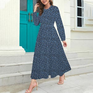 Long Sleeve Leopard Print Dress - Etsy Long Sleeve Leopard Print Dress - Etsy
