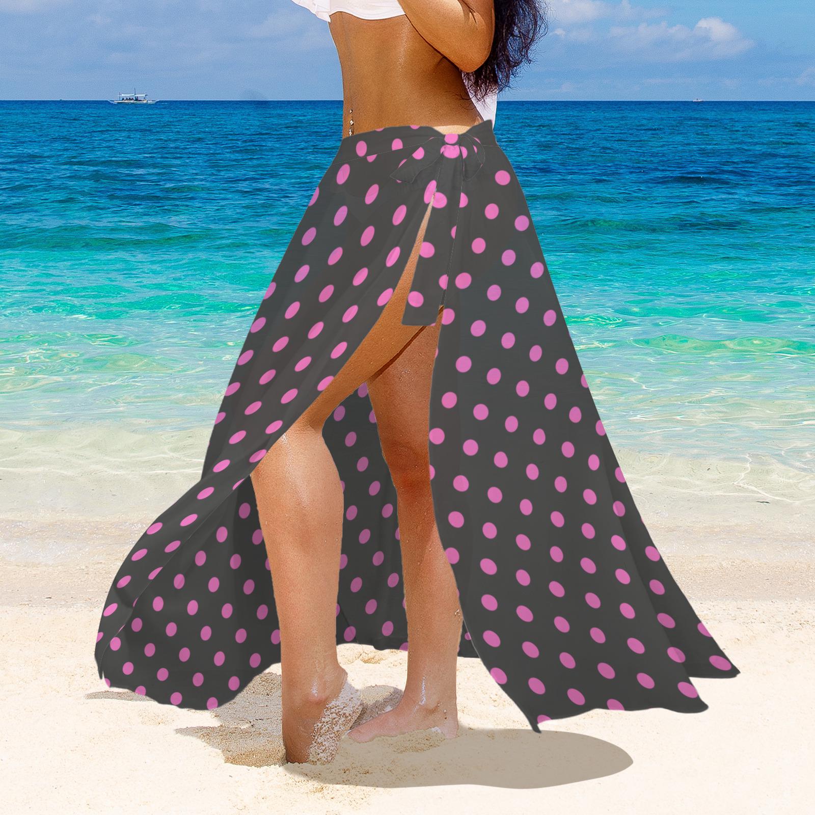 Jupe Longue Per Una à Pois Rose Et Noir - Taille 8 (longueur 35 Pouces) - Doublée - Occasion Très Bon état