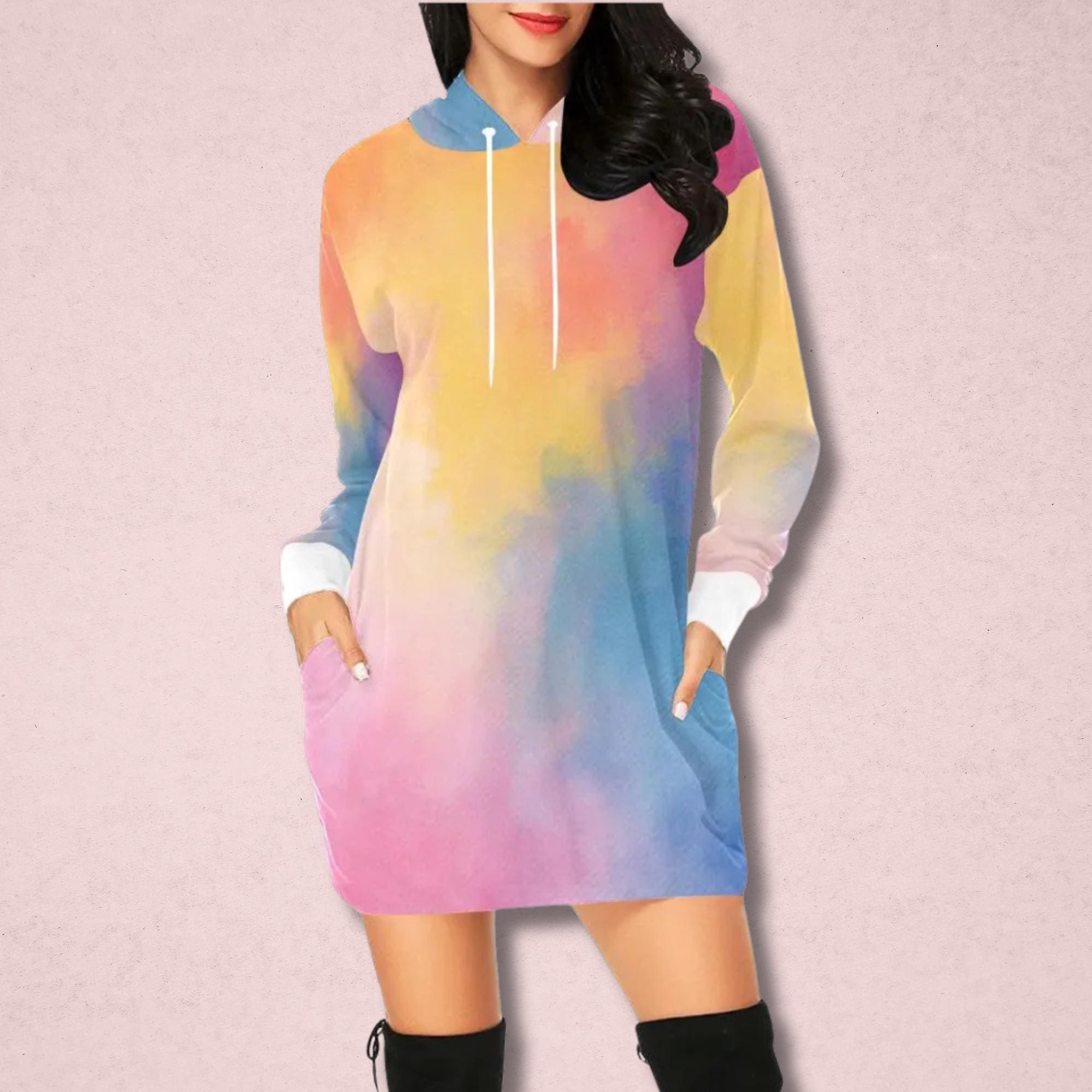 pastel hoodie dress Pastel Warp Hoodie Dress