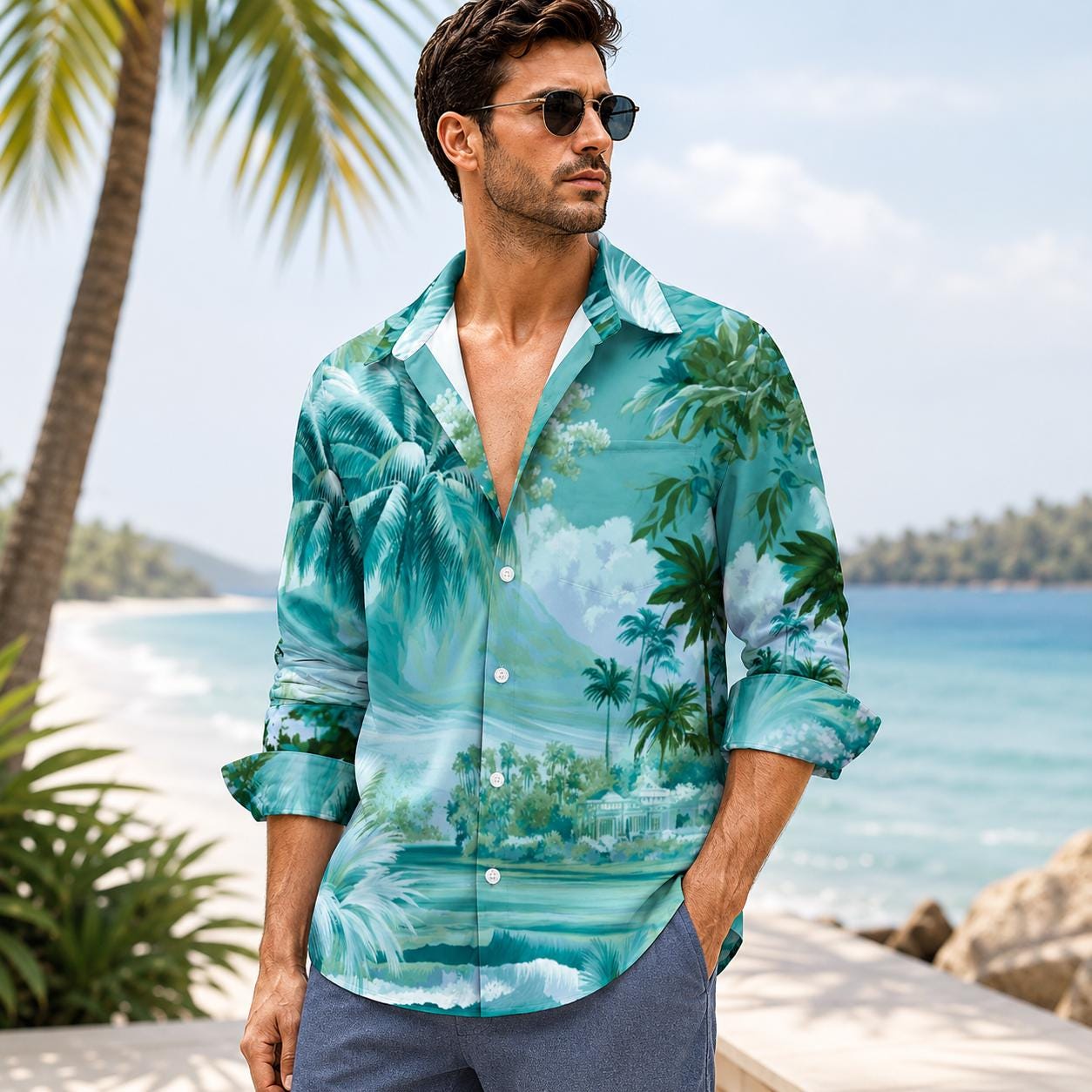Landscape Button Up - Etsy