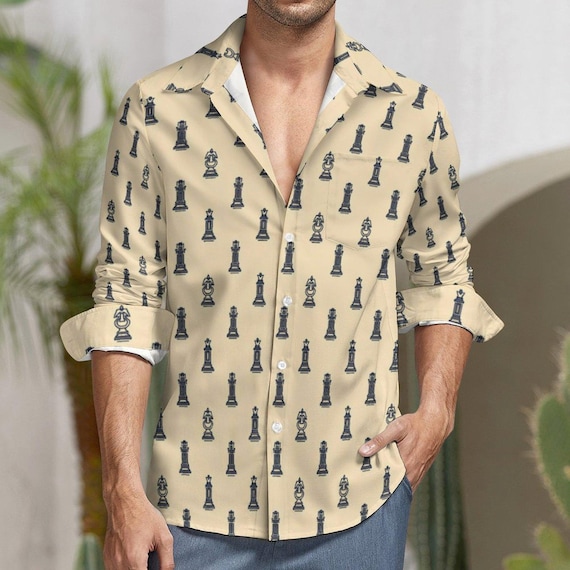 men luxury print dress shirt Blue Luxury Print Clothing Designer Slim Long Sleeve Shirt for Men   GeraldBlack.com