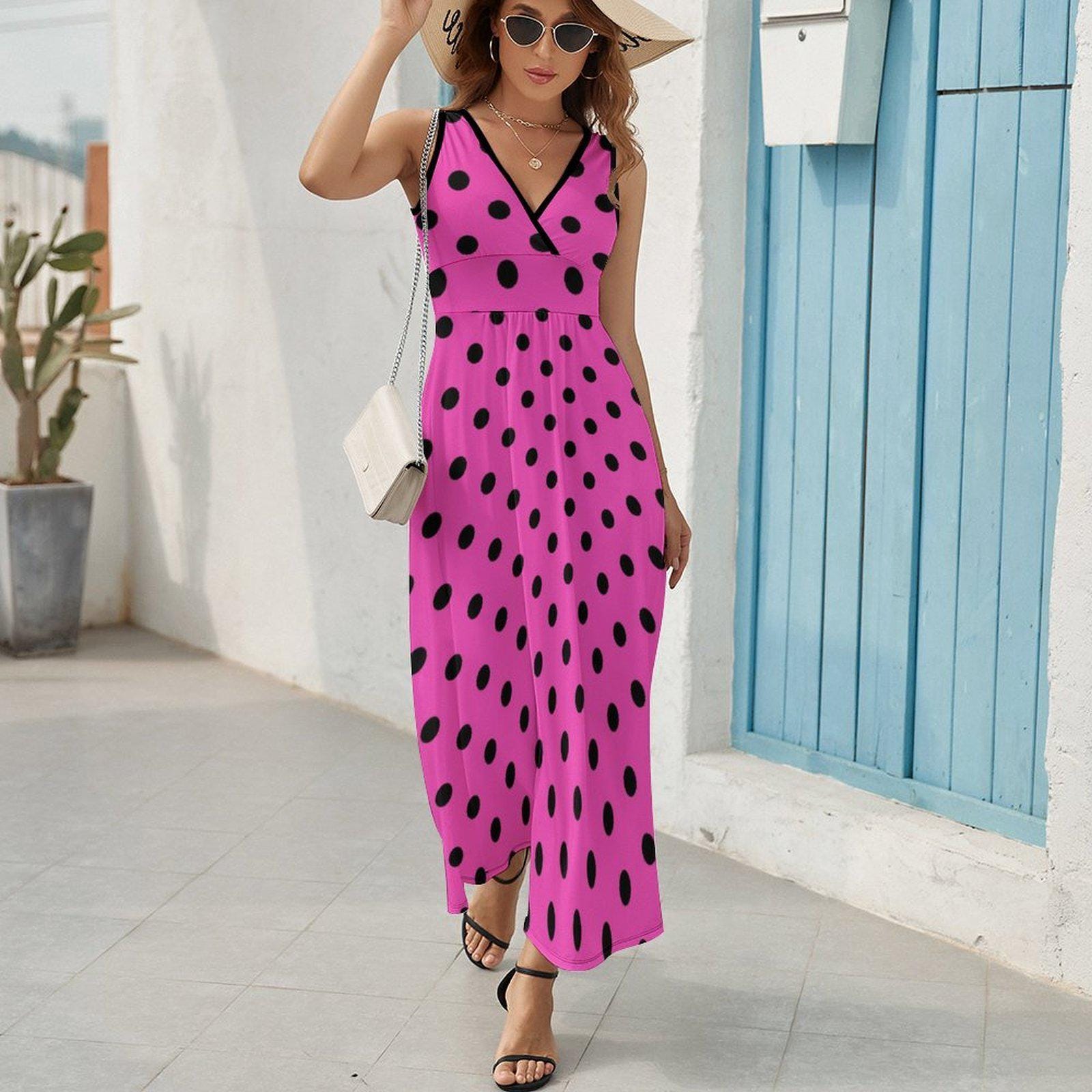 pink polka dot maxi dress Girls: Smiles All Around Pink Polka Dot Maxi Dress, (6/7) - The Mint Julep Boutique
