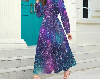 aubergine maxi dress INDIRA EMBELLISHED DRESS IN AUBERGINE