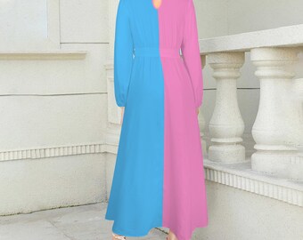 pink and blue dress for gender reveal plus size Aurora Mommy To Be Maternity Dress