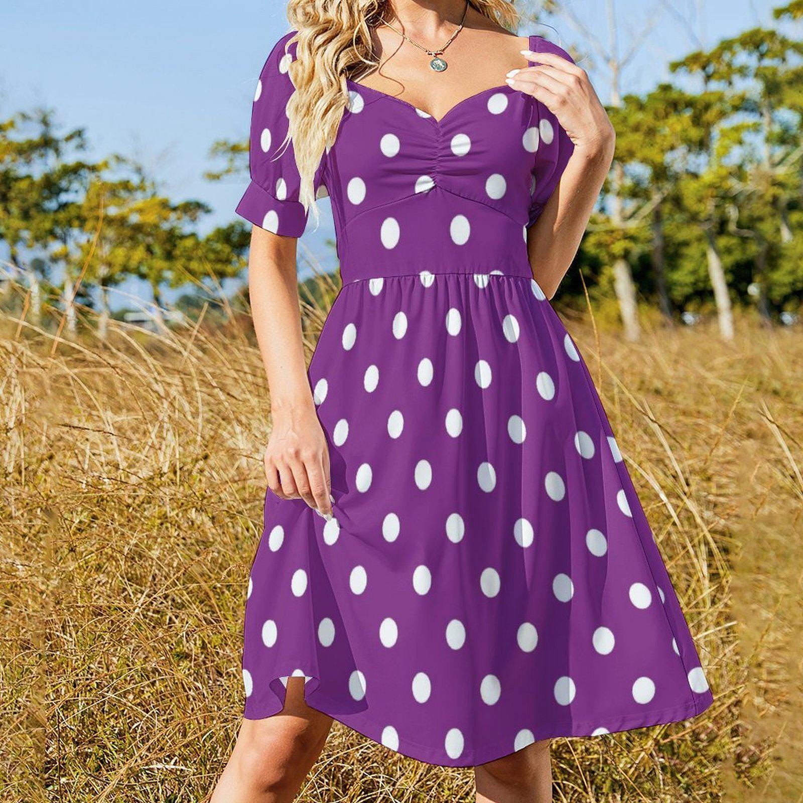 Purple Polka Dot Dress Plus Size - Etsy
