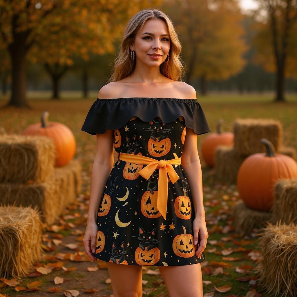 【THEAIRTOWN】sooki pumpkin dress★追跡可 Pumpkin off Shoulder - Etsy
