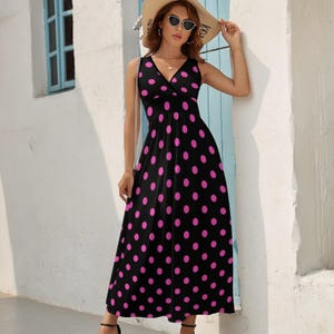 Plus Size Pink Polka Dot Dress - Etsy