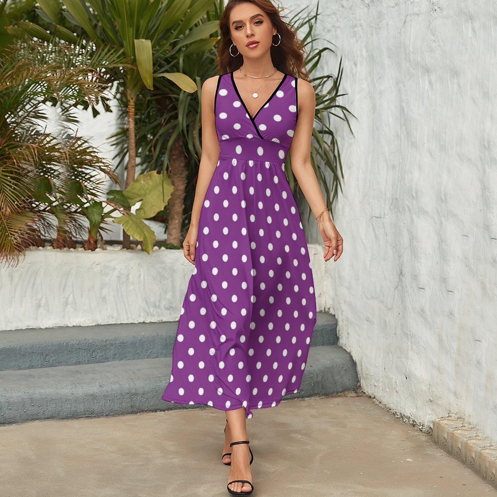 Purple Polka Dot Dress Plus Size - Etsy