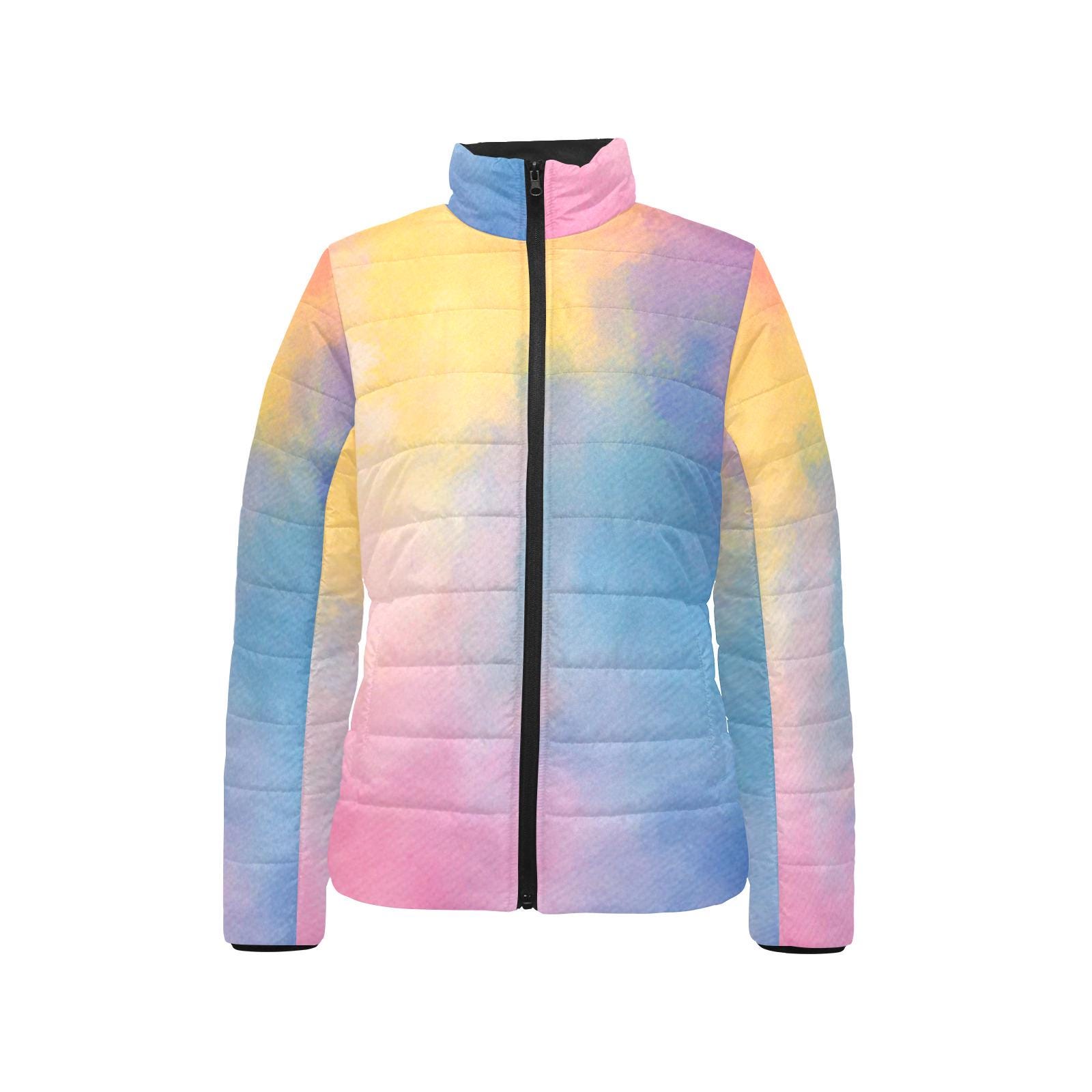 Rainbow Ombre Quilted Padded Jacket: Colorful Winter Outerwear - Etsy