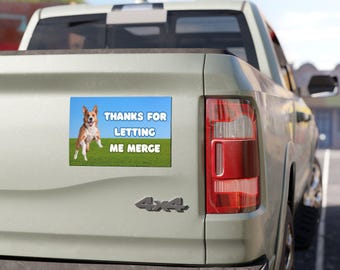 Imán para parachoques de 19 x 11,4 cm, diseño de perro divertido, calcomanía para coche, accesorios para coche, imán divertido, alternativa a la calcomanía de perro divertido