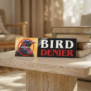 10" x 3" Bird Denier Bumper Magnet, Funny Bumper Magnet, Funny Car Magnet, Funny Bumper Sticker Alternative, Birds Aren't Real