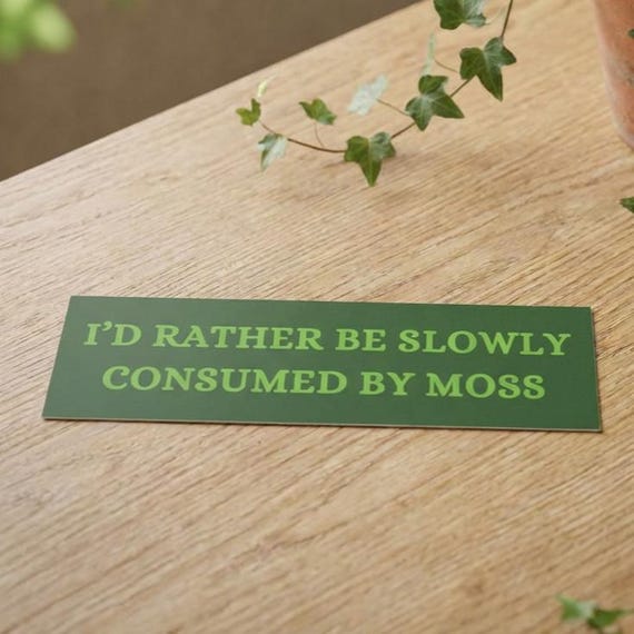 10" x 3" I'd Rather Be Slowly Consumed By Moss Bumper Magnet, Funny Bumper Magnet, Sticker Alternative, Funny Car Magnet, Funny Car Magnet