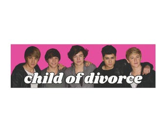 Imán para parachoques de One Direction "Niño del divorcio" (25 x 7,5 cm), divertido imán para parachoques, divertido imán para coche, divertida alternativa a pegatinas para parachoques