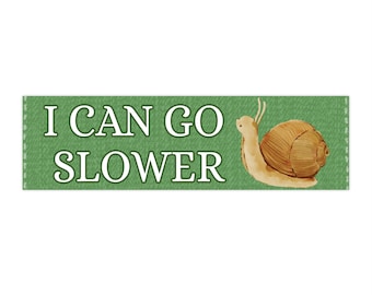11" x 3" I Can Go Slower Car Bumper Sticker, Funny Car Accessories, Funny Bumper Sticker, Magnet Alternative, Joke Car Sticker, Meme Sticker