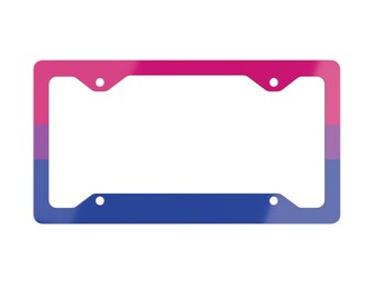 LGBTQ Pride-vlag metalen nummerplaatlijst, regenboog nummerplaat, homo kleine auto, auto-accessoires, Bi Pride schattig nummerplaatlijst