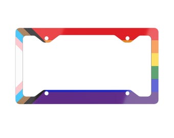 LGBTQ Pride-vlag metalen nummerplaatlijst, regenboog nummerplaat, Gay Little Car, auto-accessoires, Gay Pride schattig nummerplaatlijst