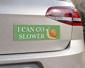 10" x 3" I Can Go Slower Car Bumper Magnet, Funny Car Accessories, Funny Bumper Magnet, Magnet Alternative, Joke Car Magnet, Meme Magnet