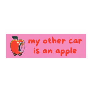 10" x 3" Worm Bumper Magnet, Funny Bumper Magnet, Funny Car Magnet, Bumper Sticker Alternative, Apple Car Magnet