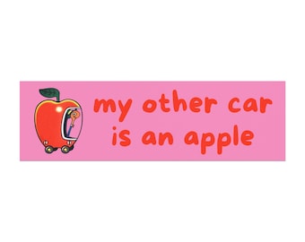 10" x 3" Worm Bumper Magnet, Funny Bumper Magnet, Funny Car Magnet, Bumper Sticker Alternative, Apple Car Magnet