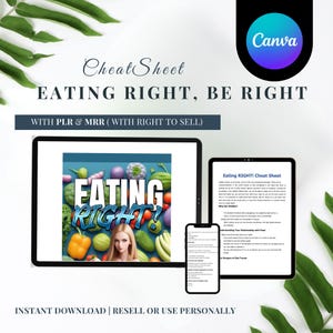 Eating Right – Your Guide to Healthy ,Balanced Living (Digital Download + PLR & MRR License)