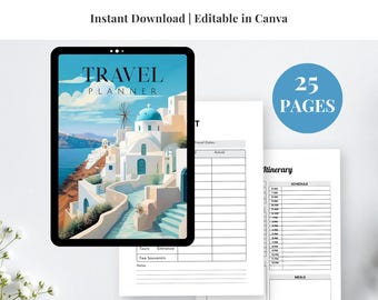 Digital Travel Planner: Itinerary, Checklist, Budget (Printable PDF)