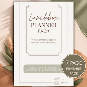 Lunchbox Planner Pack Printable | Weekly Lunchbox Planner, Checklist, Balanced Lunch Guide, Homemade Snack Ideas, Shopping List