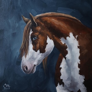 Pet portrait oil painting Horse portrait painting Custom oil pet portrait Original art