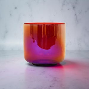 Bol chantant en cristal cosmique 15 cm Do - Bol sonore en quartz du chakra racine pour la méditation et la guérison - Maillet et joint torique inclus
