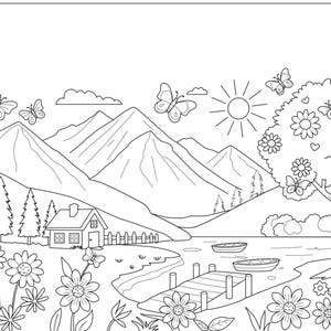 Nature coloring books coloring pages coloring book for girl 21 coloring pages painting book instant coloring book downloadable coloring book