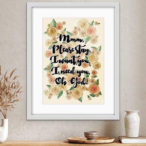 Beautiful Things Lyric Print - Benson Boone Inspired Wall Art – Yellow & Orange Roses – Floral Music Poster – Gift for Music Lovers