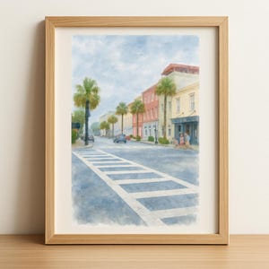 Rainbow Row Charleston Poster: Digital Print - Watercolor Photo - Watercolor Print - Housewarming Gift- Gallery Wall