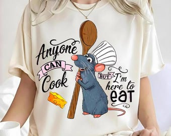 Disney Ratatouille Little Chef Remy PNG, Linguini Colette Tatou Remy Rat Paris France Gusteau's, Anyone Can Cook Remy Disney Girl Trip Tee